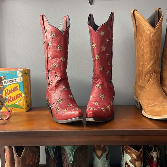 Beautiful RED Black Star boots for sale! 7.5 summer Memorial Day July 4th - Picture 9 of 9